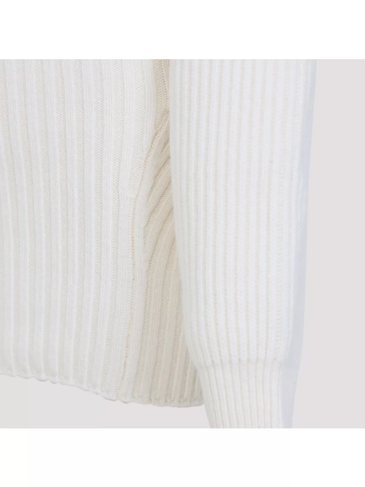 Jean Paul Gaultier Wool Mini Dress Ribbed Turtle-neck In White