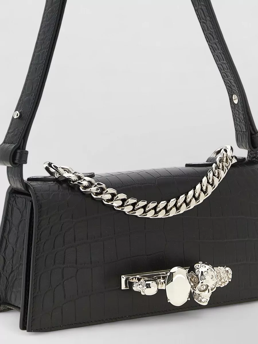 Mc Queen Leather Jewelled Mini Shoulder Bag