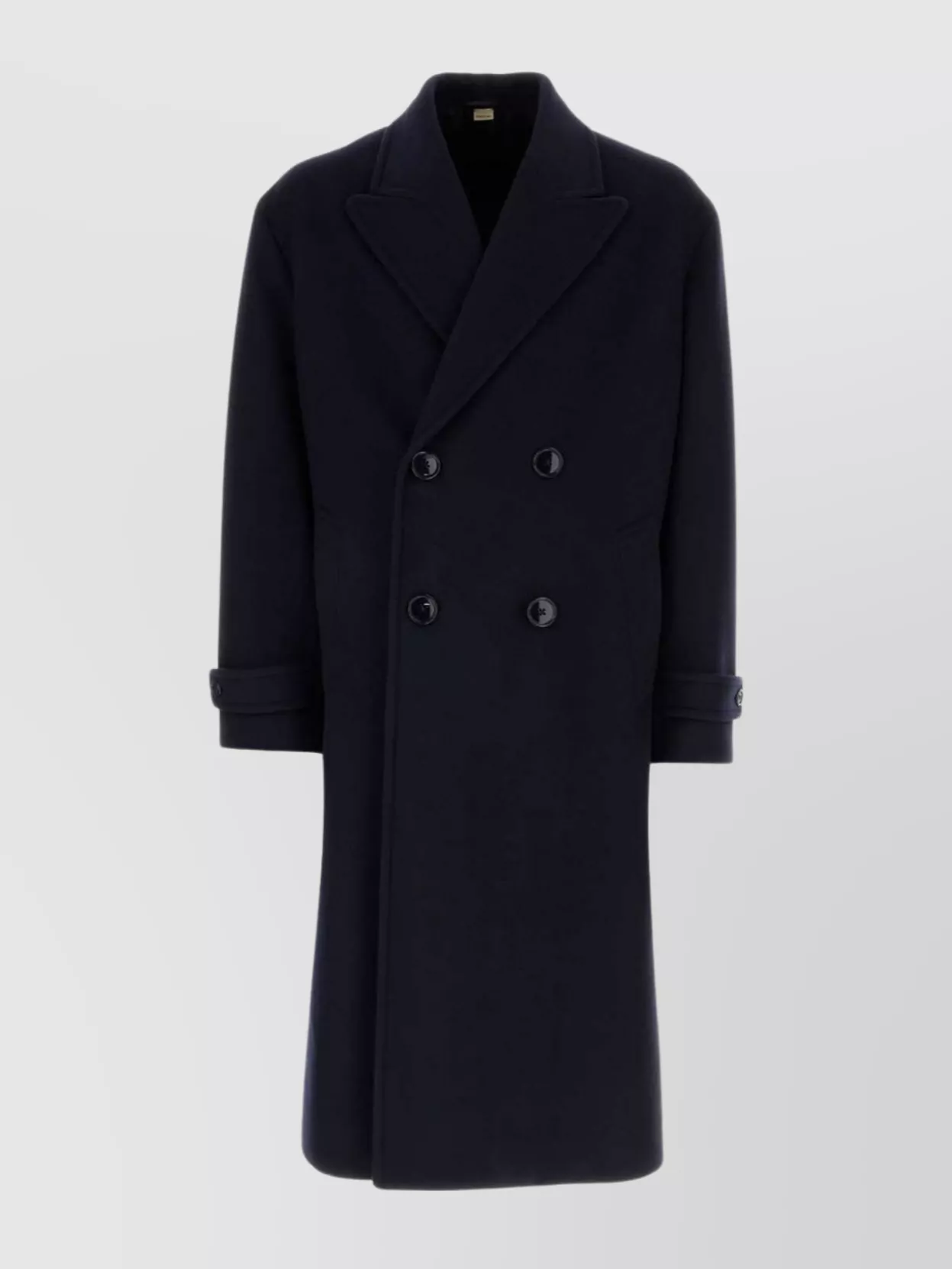 Shop Gucci Wool Coat With Notch Lapels And Back Belt Detail
