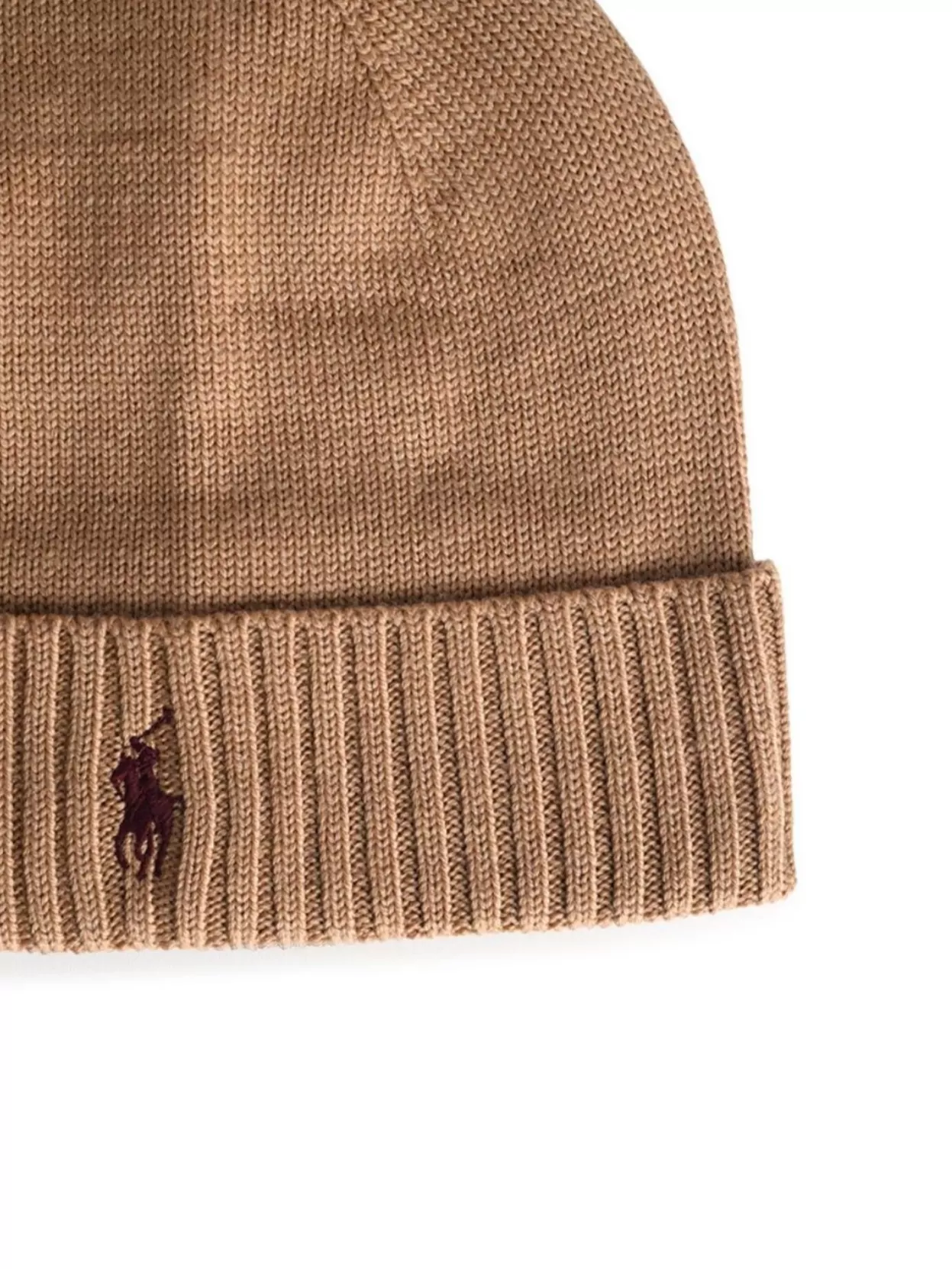 Polo Ralph Lauren Wool Beanie With Ribbed Cuff And Folded Brim