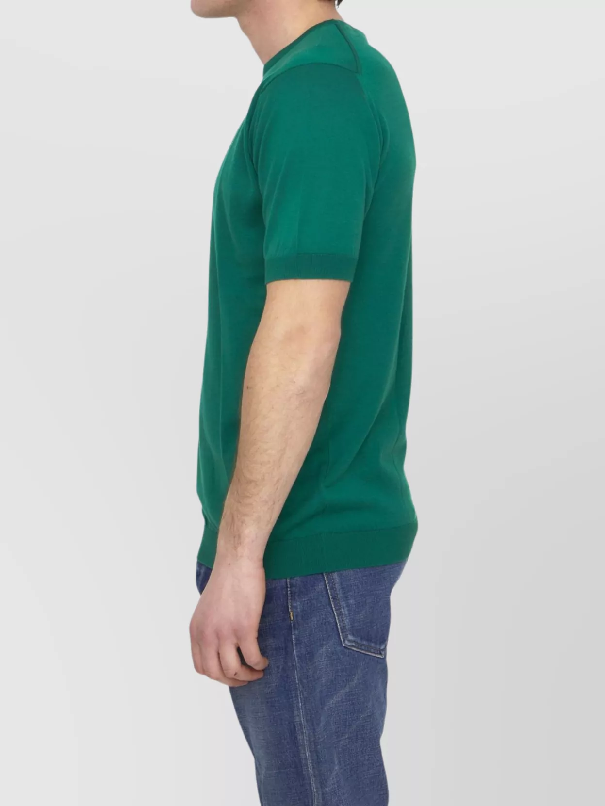 John Smedley Emerald Green Cotton Jumper In Green