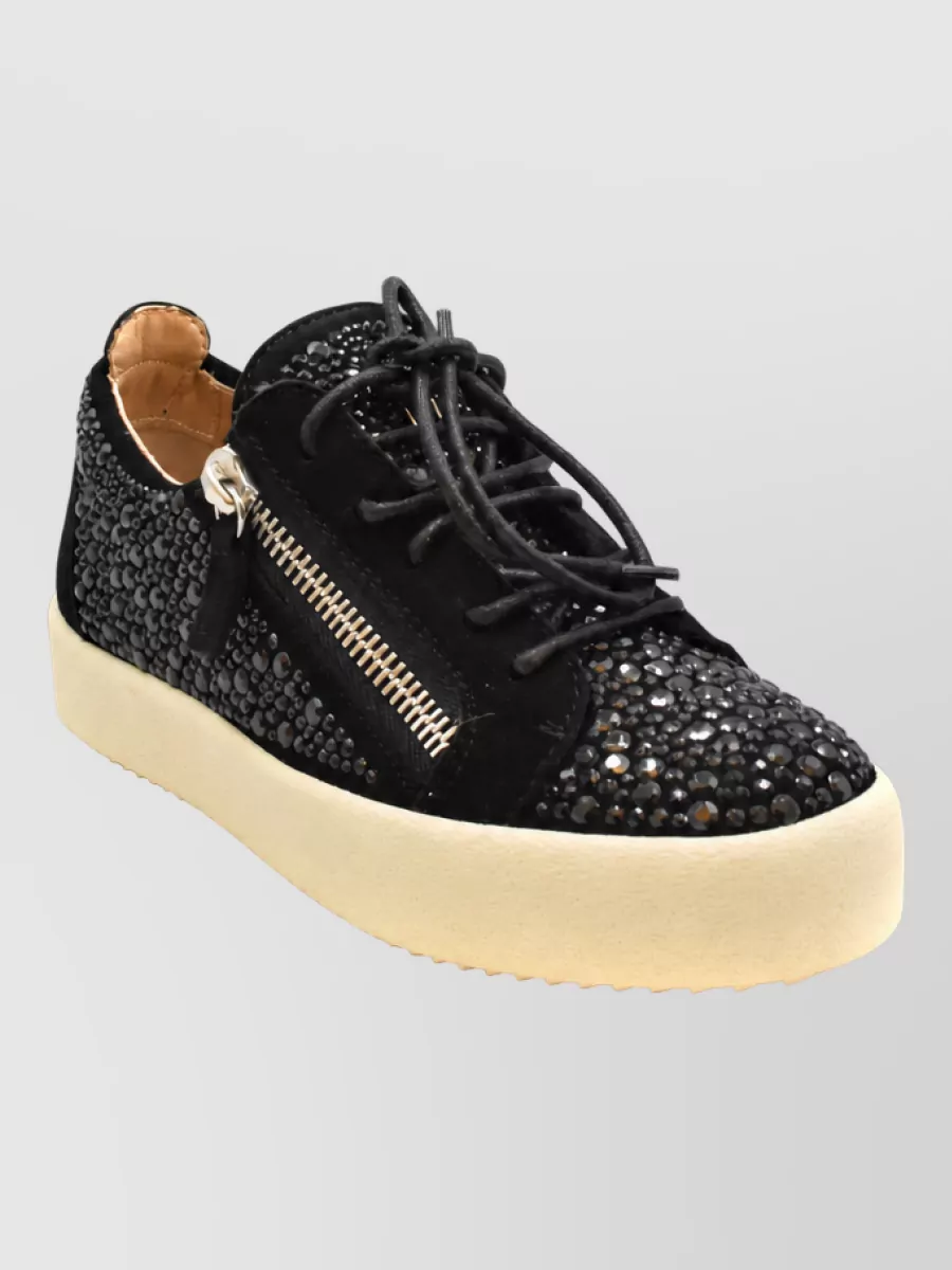 Giuseppe Zanotti Sneakers Low Top Embellished Surface Textured Sole