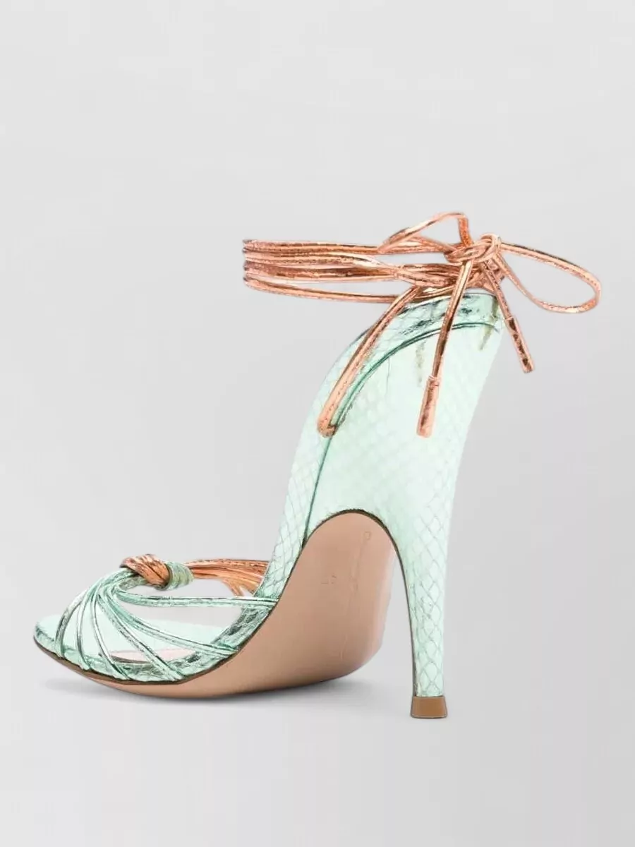 Gianvito Rossi Leather Knotted Ankle-Strap Sandals