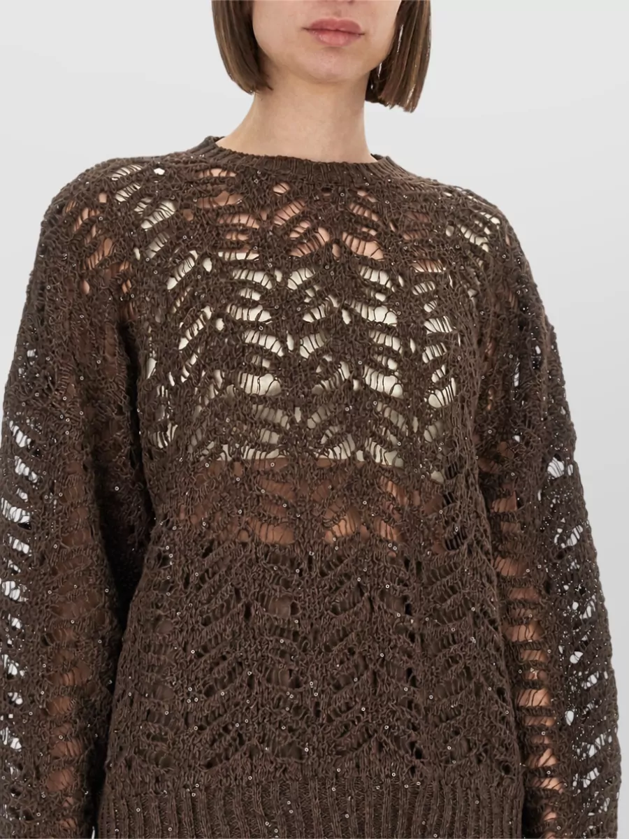 Brunello Cucinelli Linen And Silk Diamond-Knit Sweatshirt