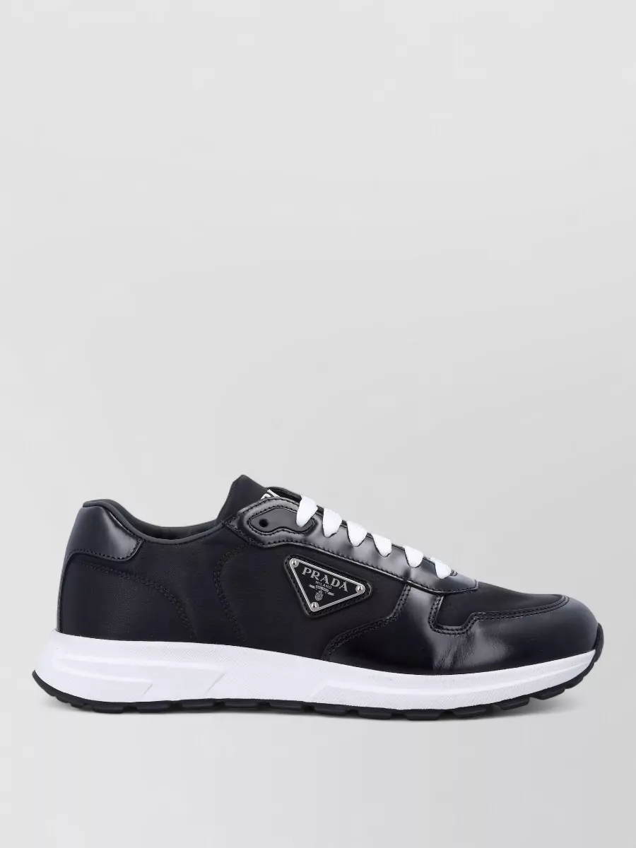Prada Prax City Nylon Leather Low Sneakers