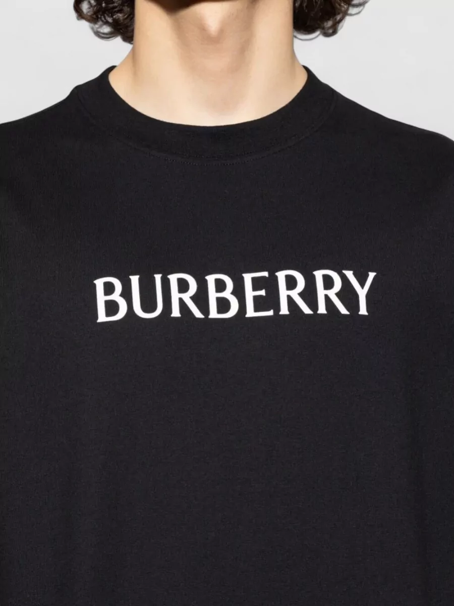 Burberry Logo Cotton Crew Neck Short Sleeve T Shirt