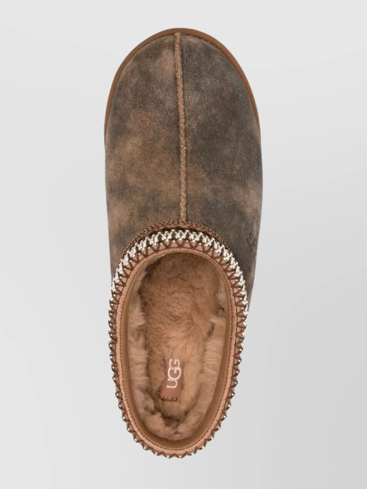 Ugg Baxter Suede Slippers Embroidered Trim