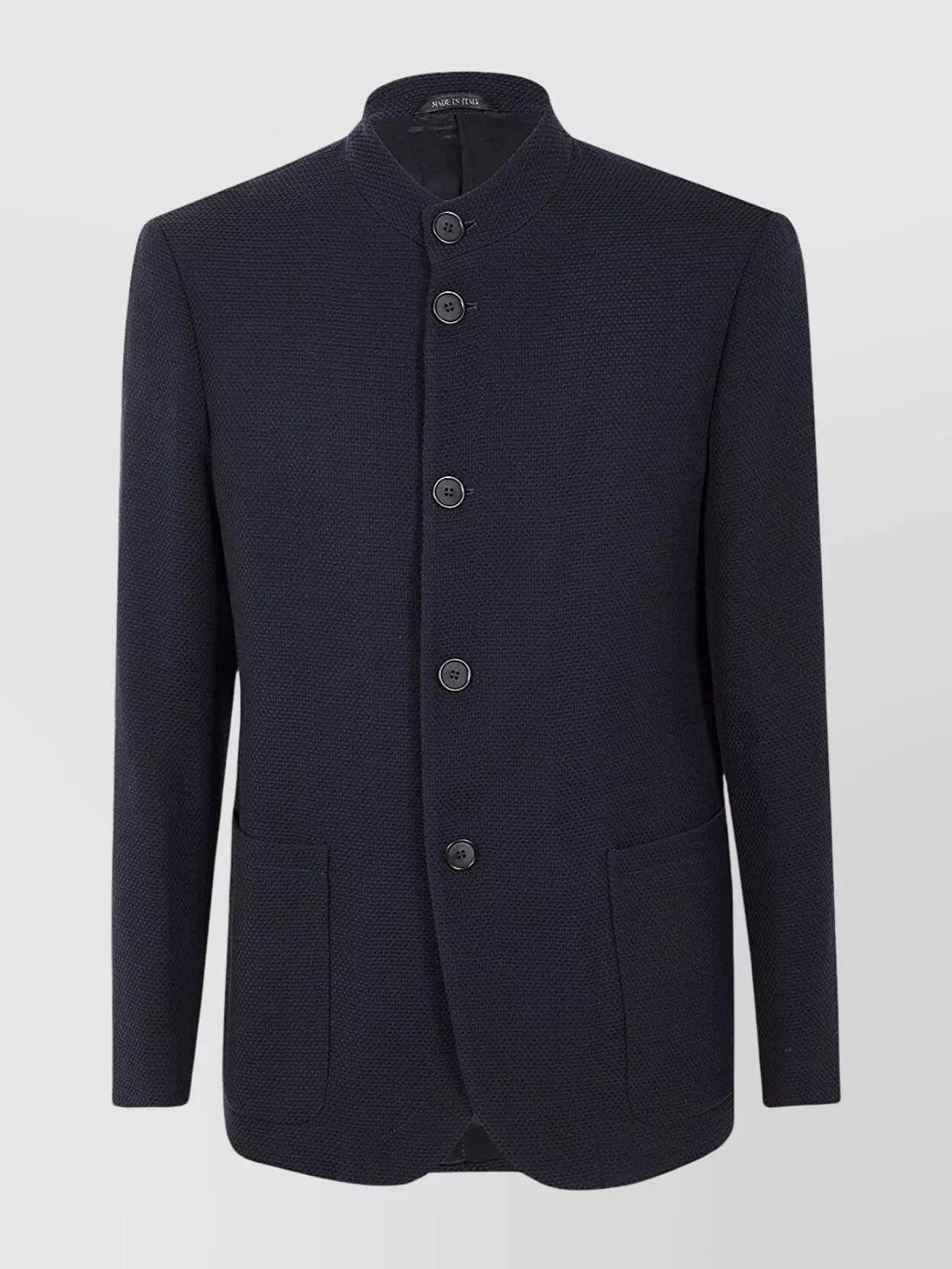 Giorgio Armani Blazer Textured Fabric Front Pockets In Blue