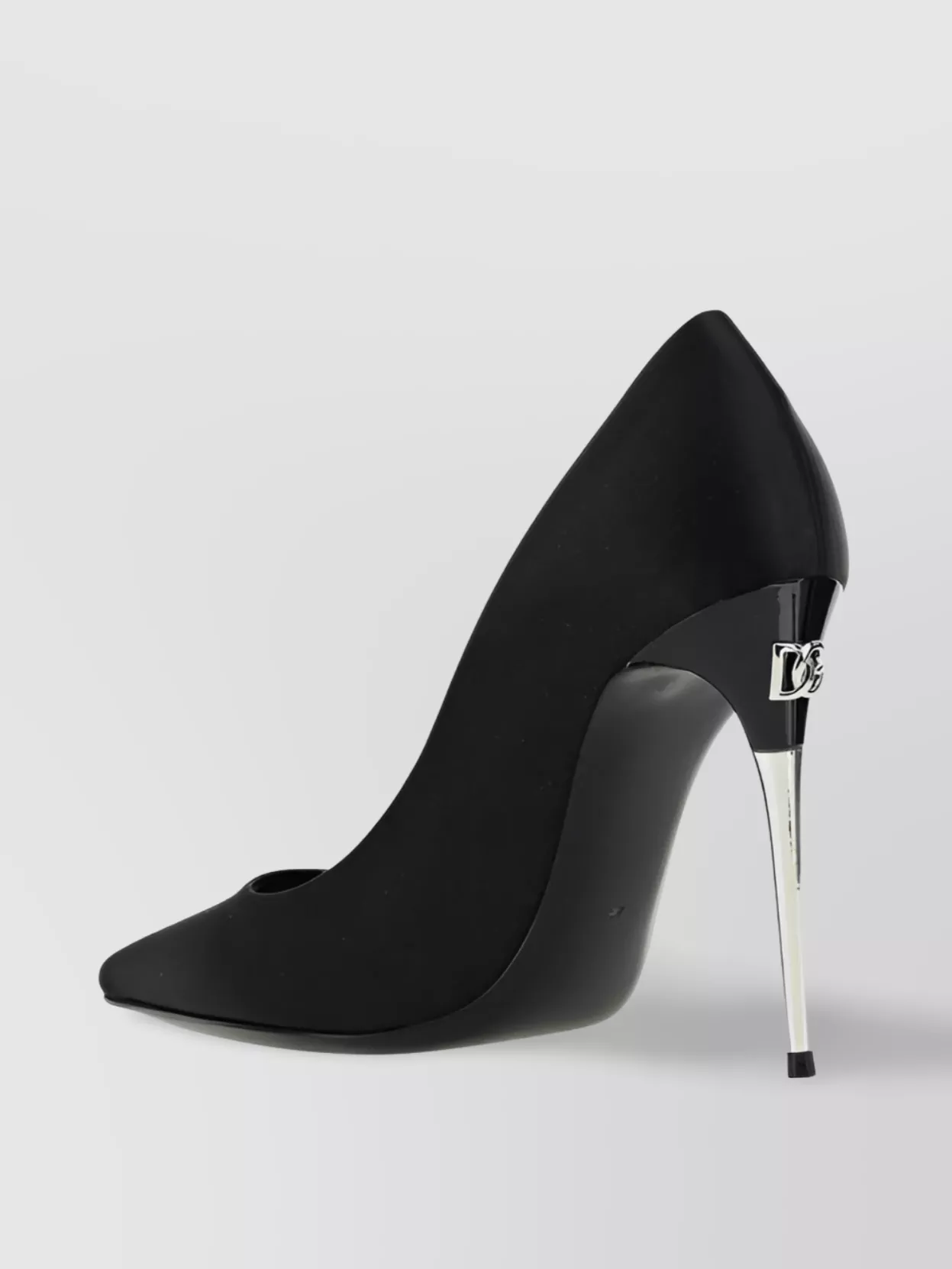 Shop Dolce & Gabbana Silk Satin Pointed Toe Pumps With Transparent Stiletto Heel
