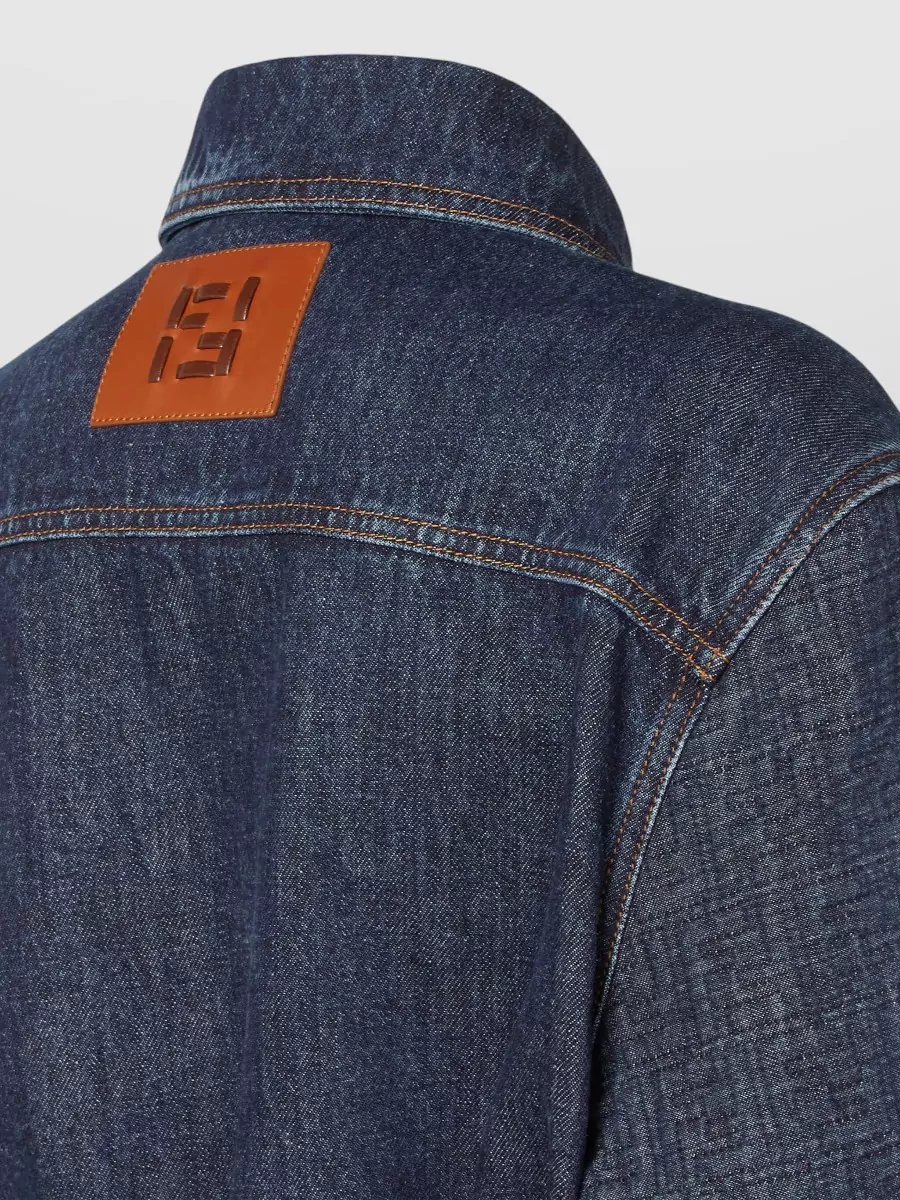 Fendi Denim Jacket With Padded Design And Belt