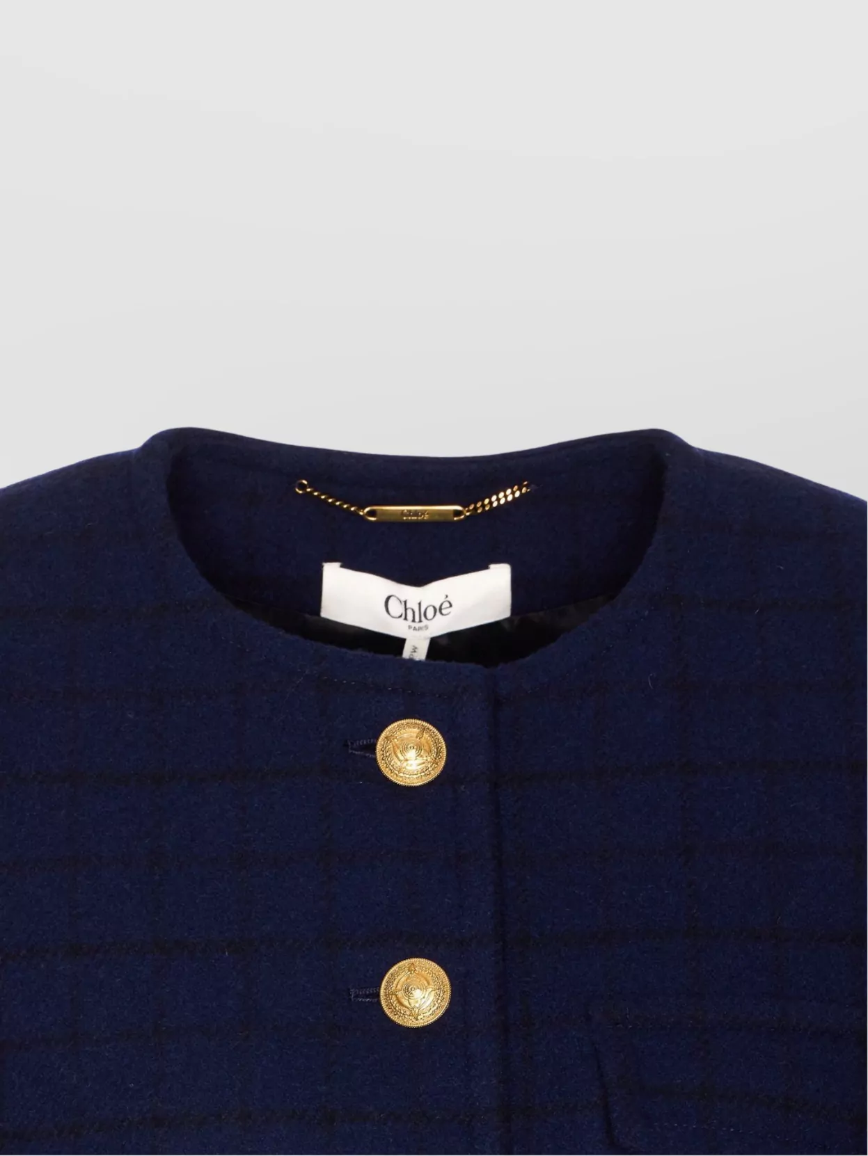 Chloé Check Pattern Cropped Jacket