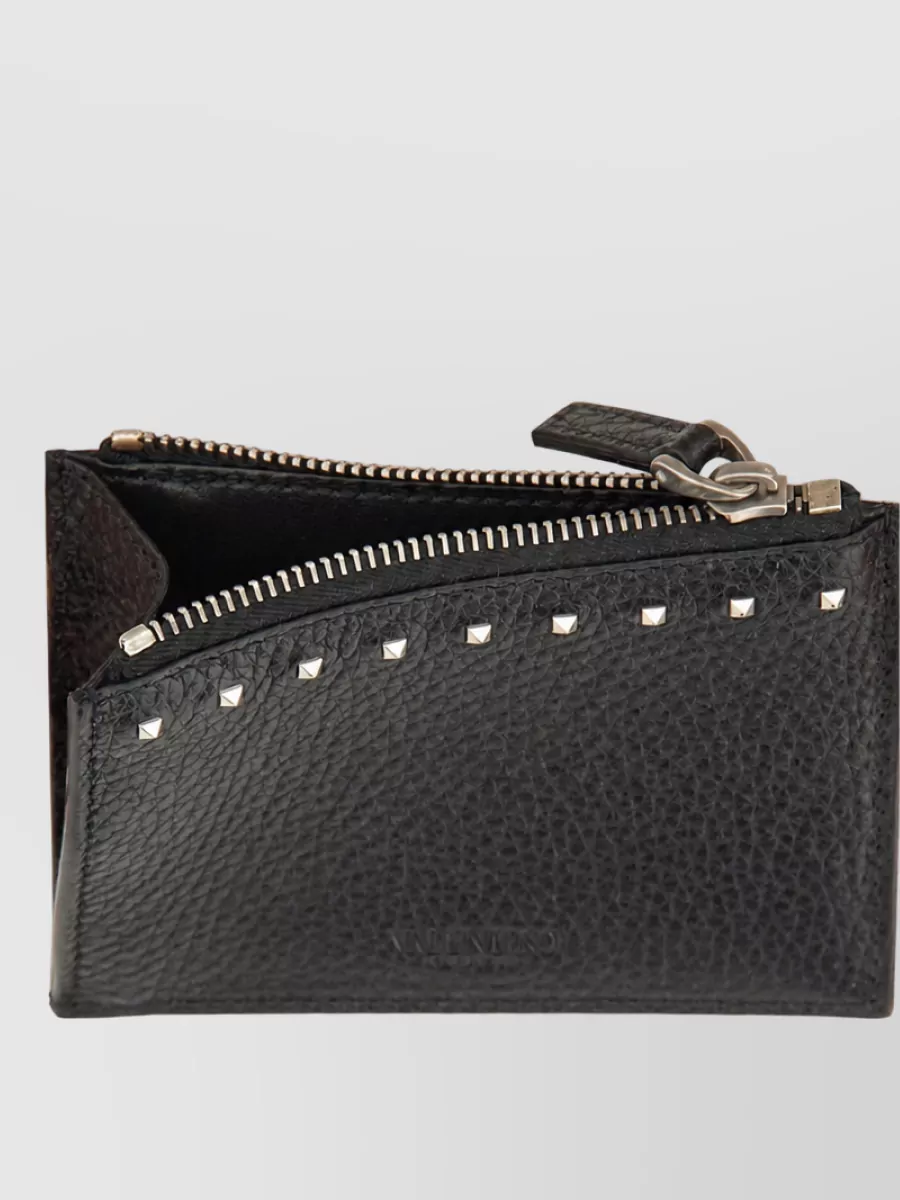 Valentino Garavani Leather Rockstud Card Holder