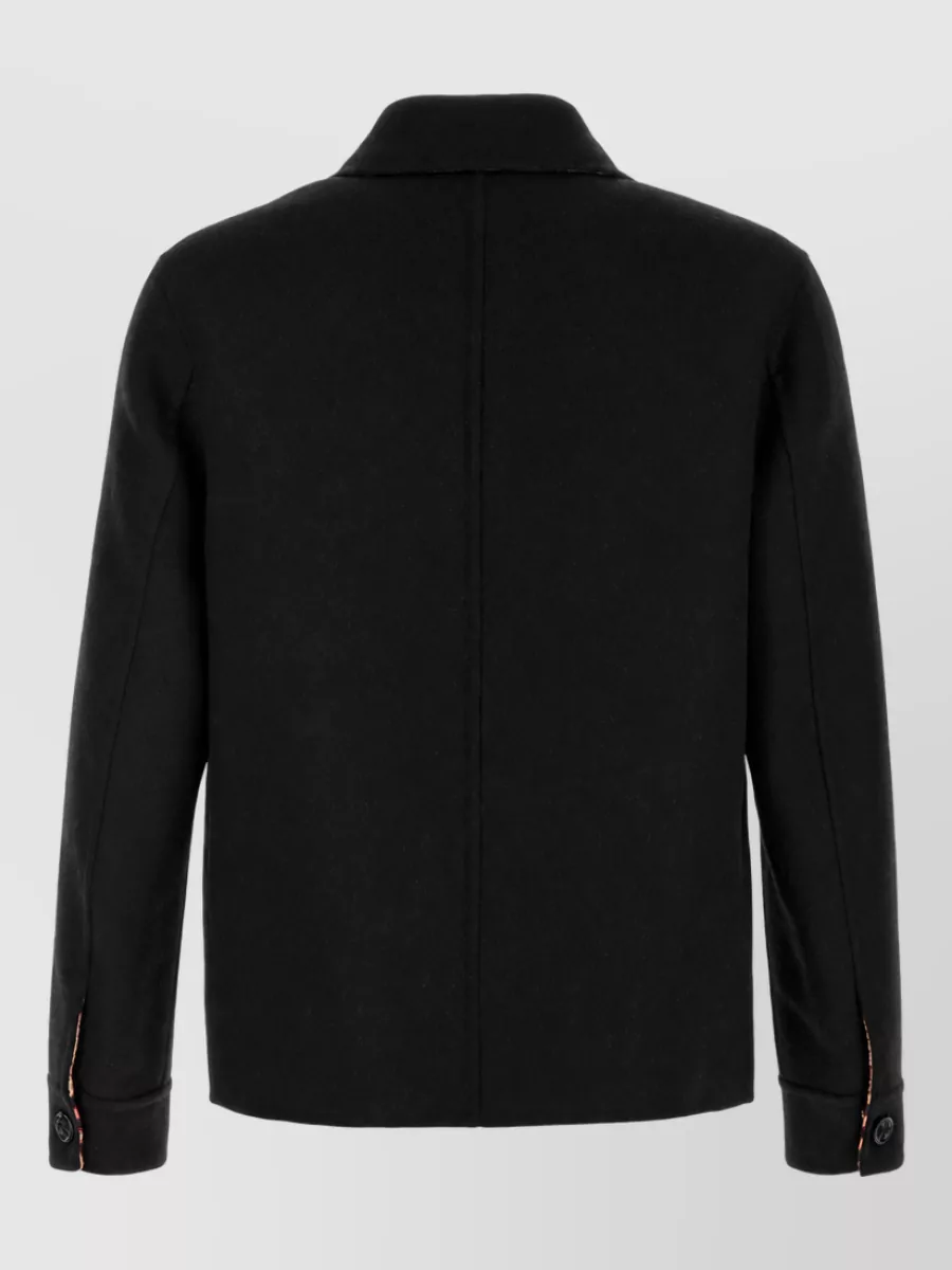 Burberry Herringbone merino wool single breasted coat