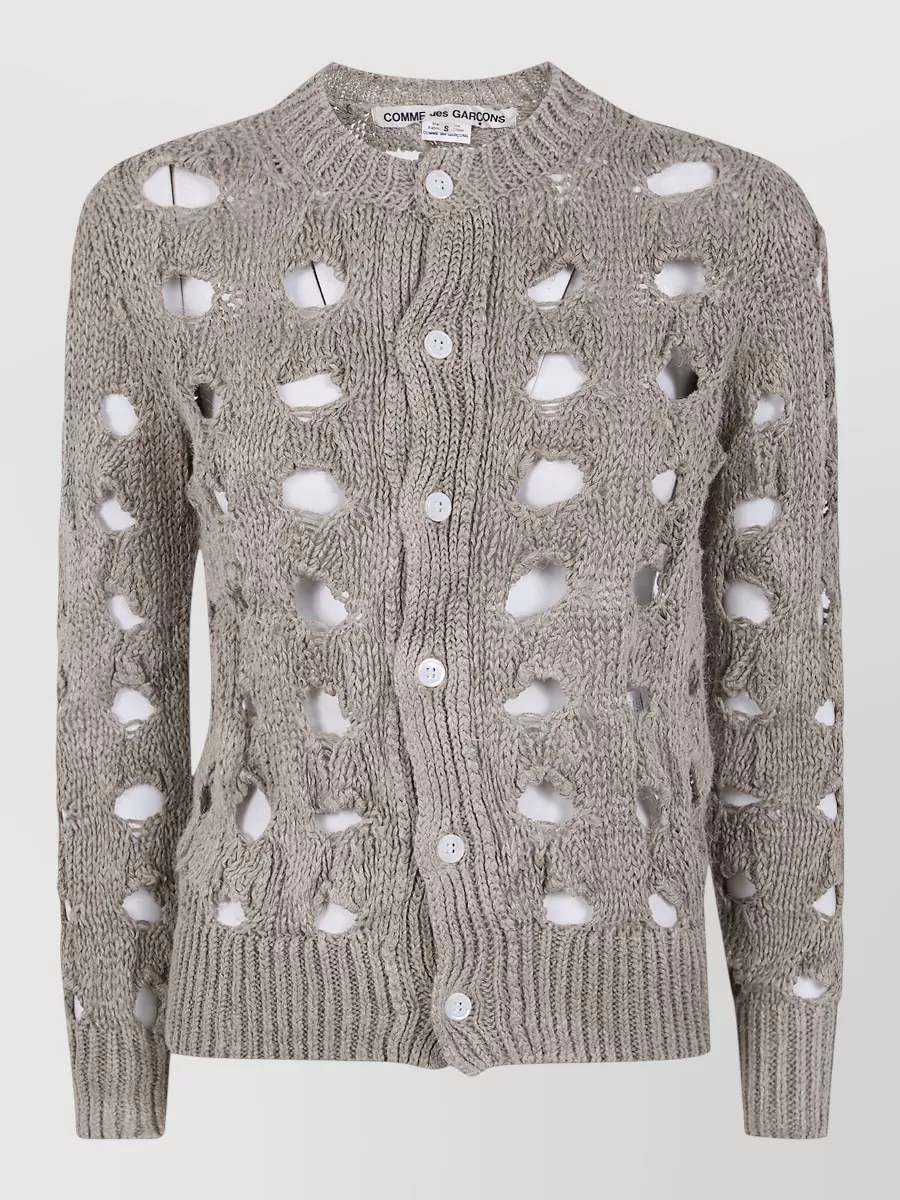 Comme des Garçons hemp round neck cardigan