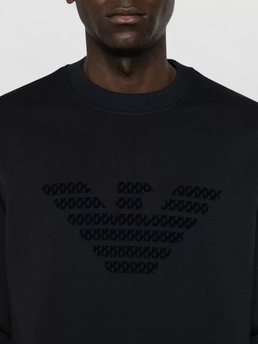 Emporio Armani Cotton Logo-Print Crew-Neck Sweatshirt