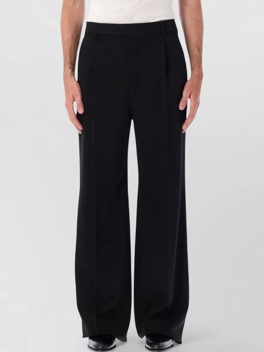 Saint Laurent Wool mid-rise straight-leg trousers
