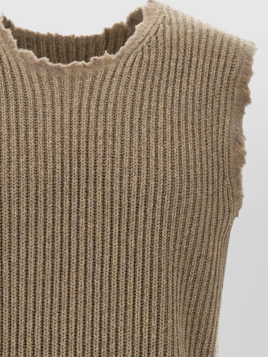 Mm6 Maison Margiela Ribbed Wool Blend Vest