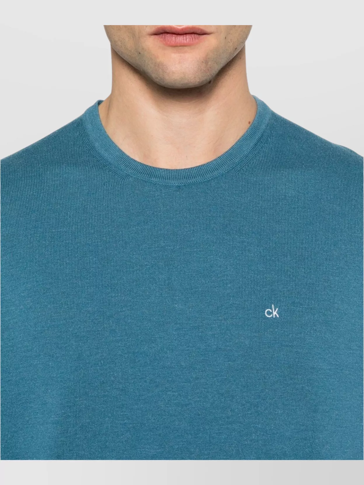 Calvin Klein Crew Neck Cotton Silk Blend Sweater