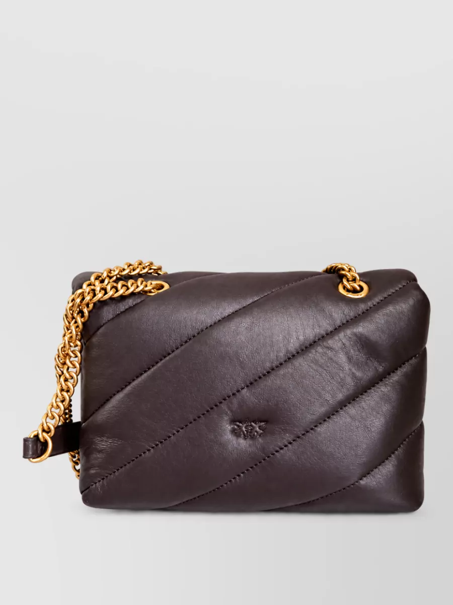 Pinko Love Bag Puff Leather Clutch Bag