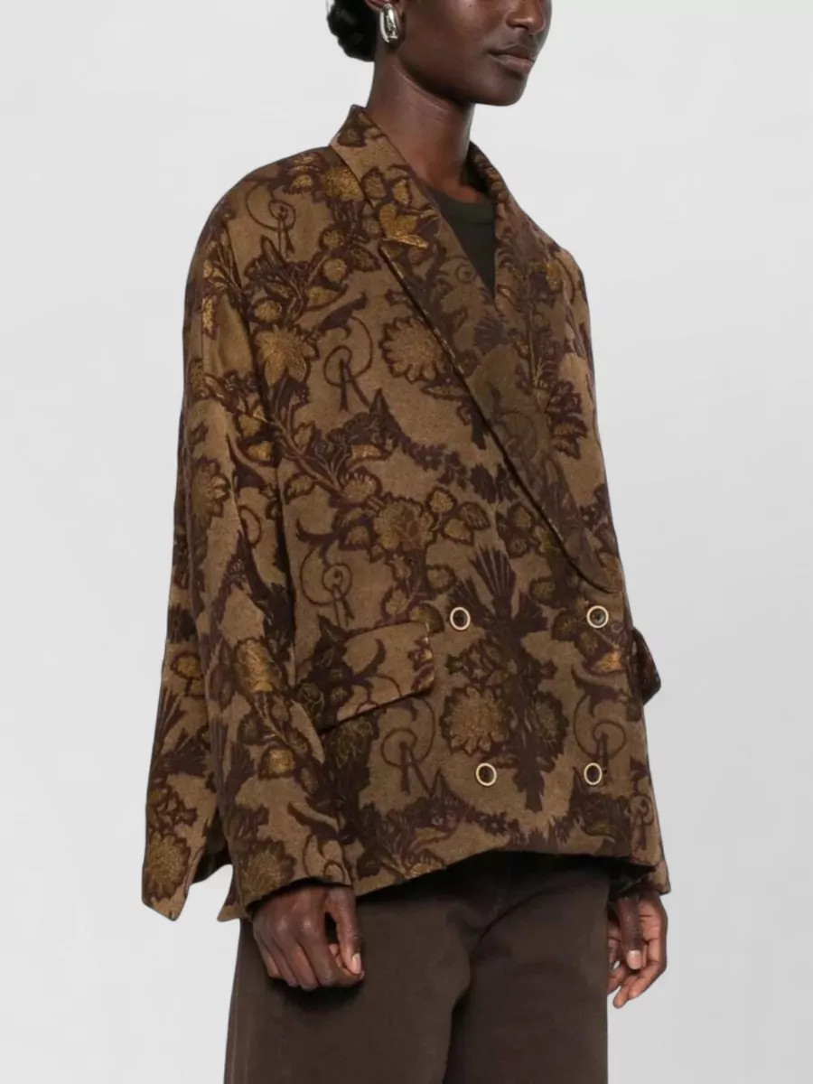 Uma Wang Floral Jacquard Double-Breasted Jacket