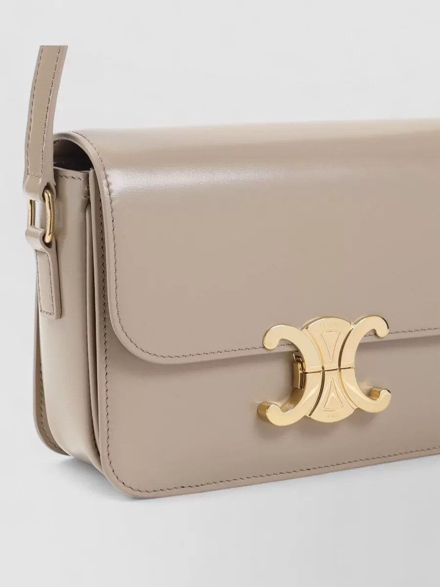 Celine Triomphe Shoulder Bag Gold-Tone Hardware