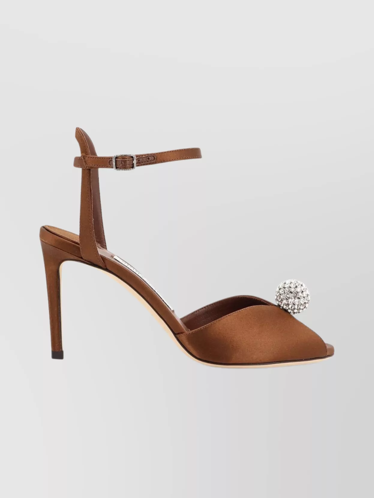 Jimmy Choo Satin Sandals Featuring Crystal Embellishments