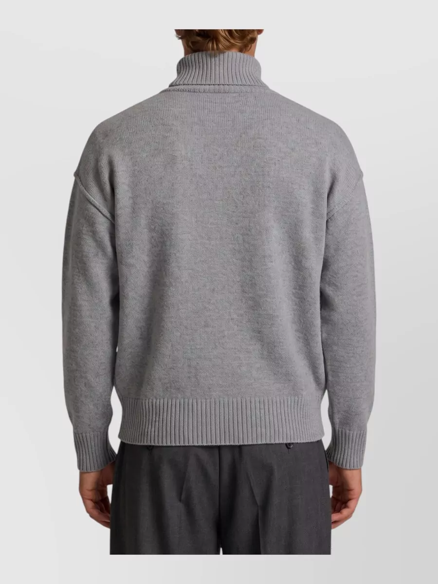 Ami Paris Virgin Wool Turtleneck Sweater