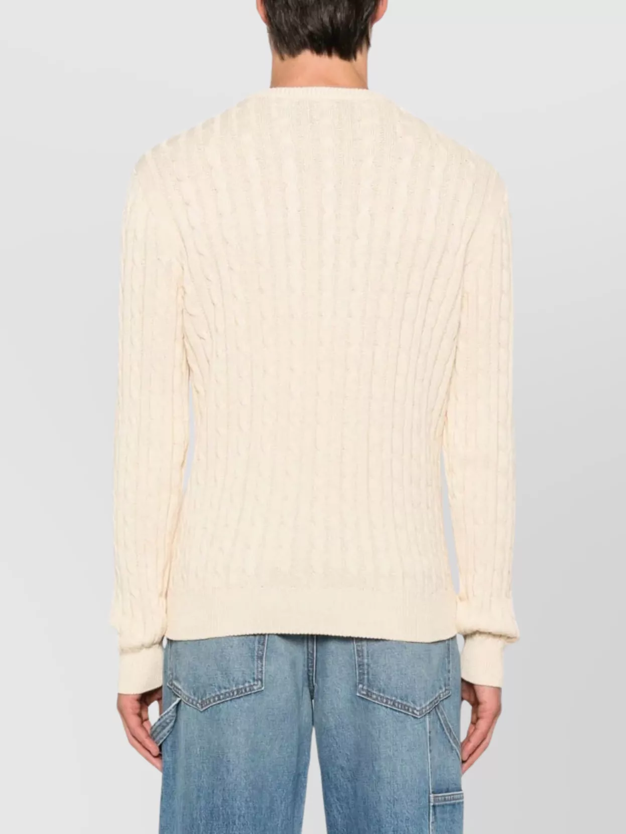Valentino Garavani Vlogo Cable Knit Crewneck Sweater