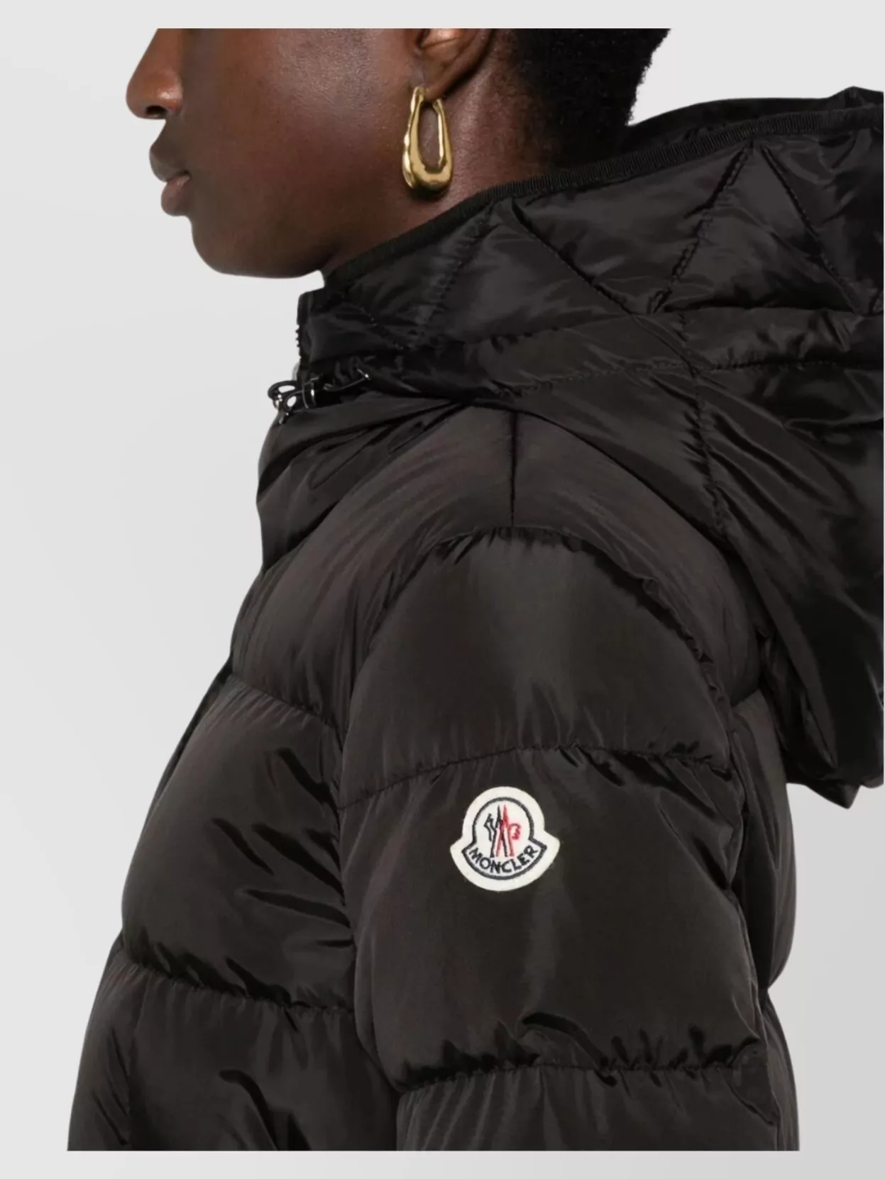 Moncler Long Padded Coat Drawstring Hood