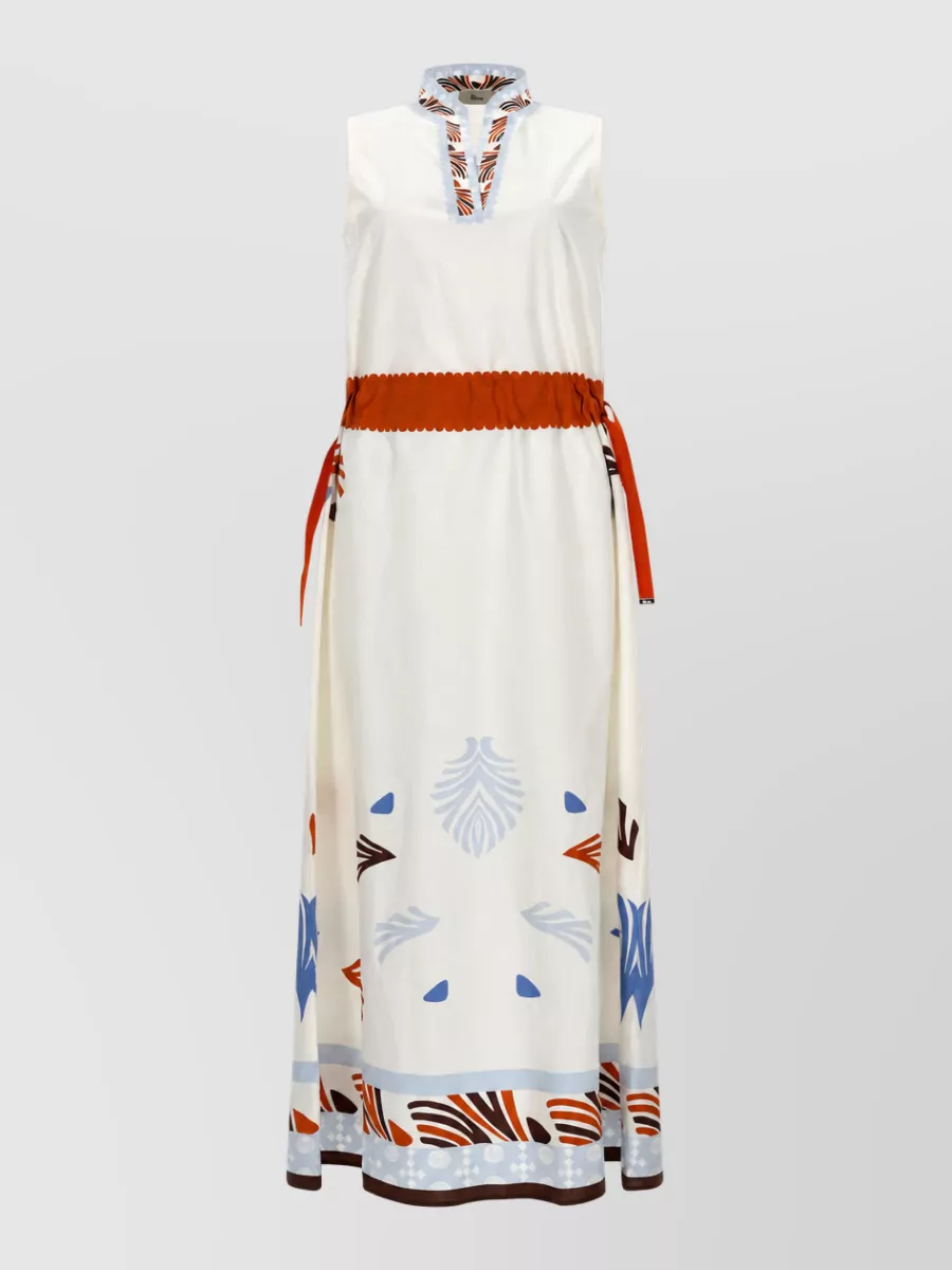 Herno Printed cotton midi beach dress