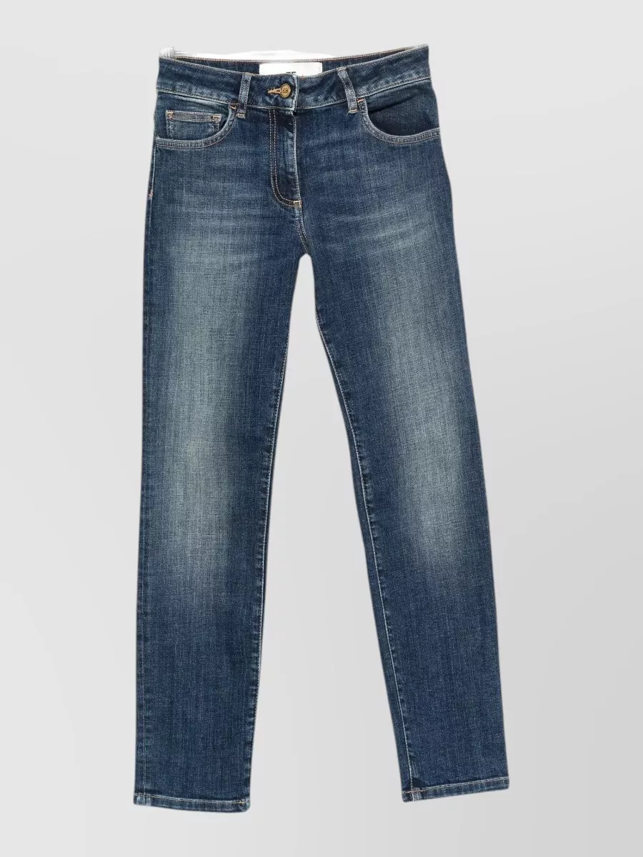 Elisabetta Franchi embroidered logo straight-leg jeans