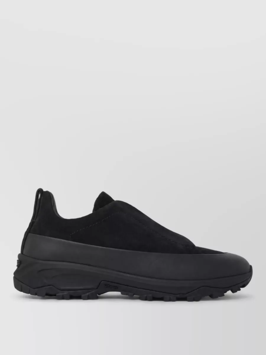 Zegna calfskin leather slip-on sneakers