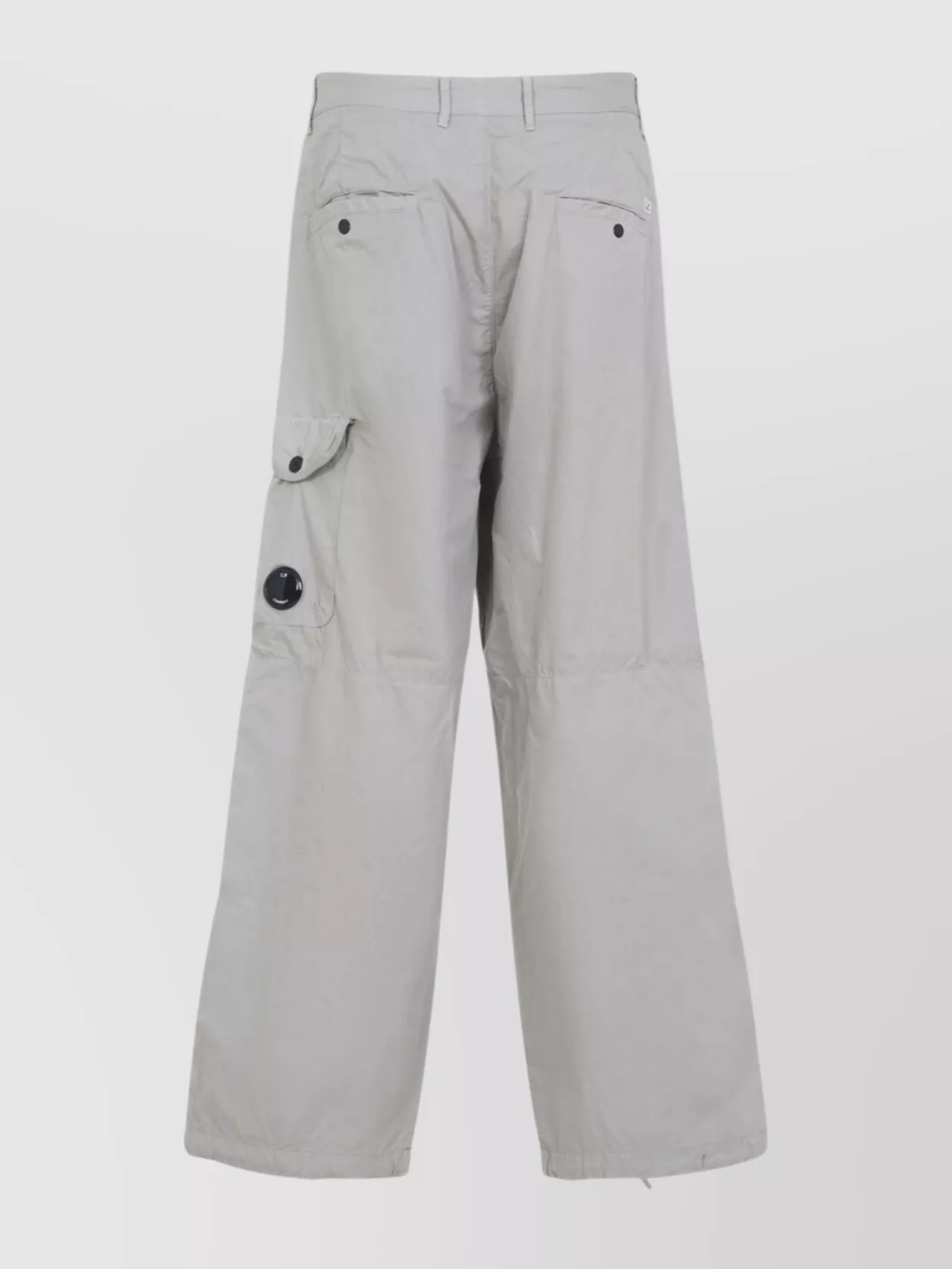 C.p. Company Wide Leg Trousers Drawstring Hem In Gray