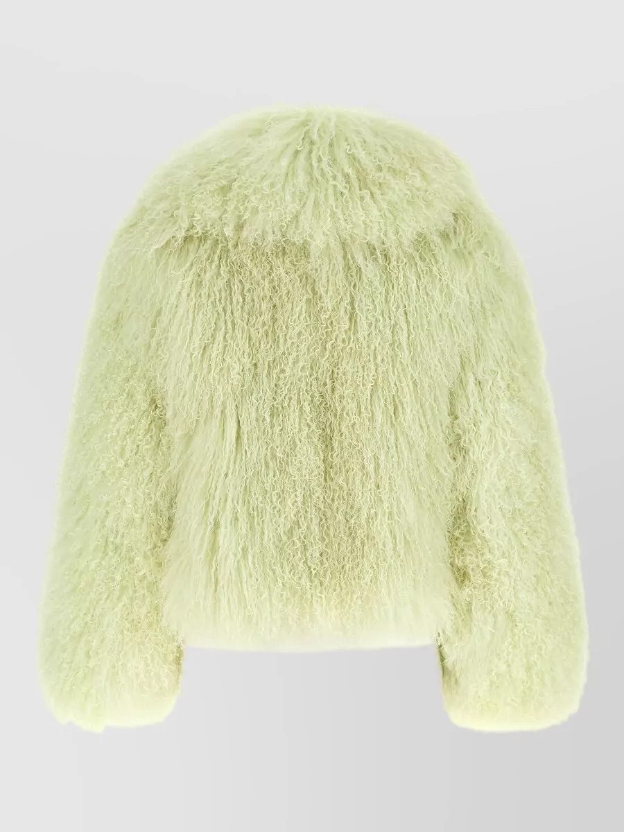 Blancha Shearling Maxi Shawl Collar Short Coat