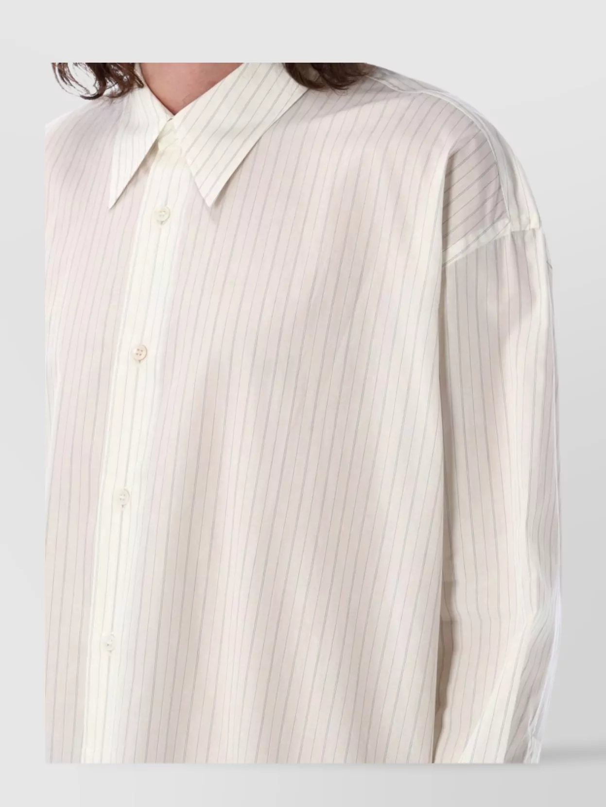 Shop Studio Nicholson Striped Long Sleeve Shirt