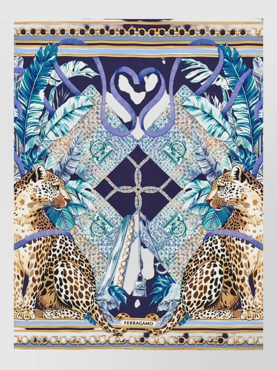 Ferragamo silk felindra print scarf