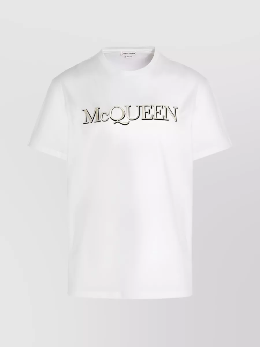 Shop Alexander Mcqueen Distinctive Logo Crew-neck T-shirt In White