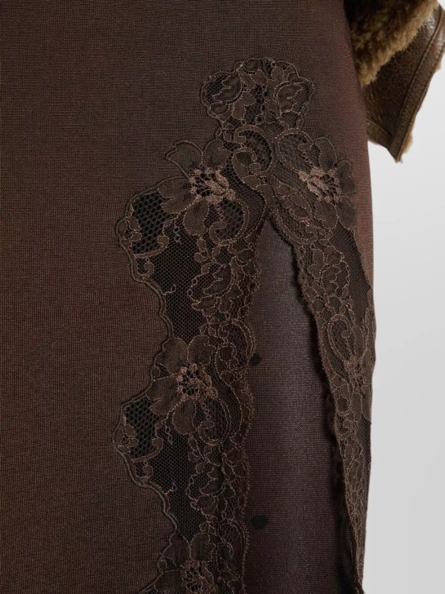 Balmain Lace Trim Midi Pencil Skirt