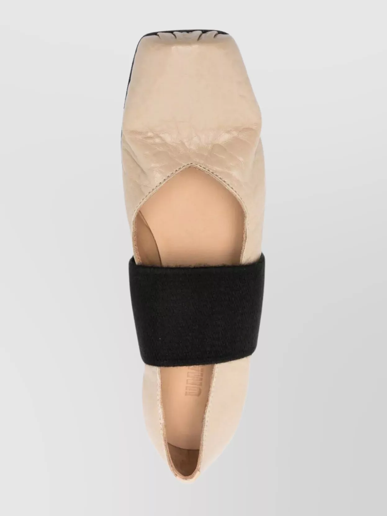 Uma Wang Square Toe Tumbled Leather Ballerina Shoes