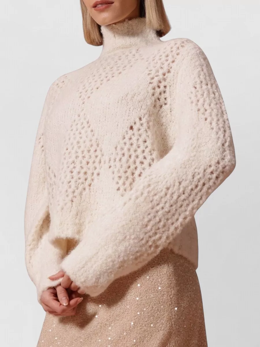 Ballantyne alpaca wool argyle knit turtleneck sweater
