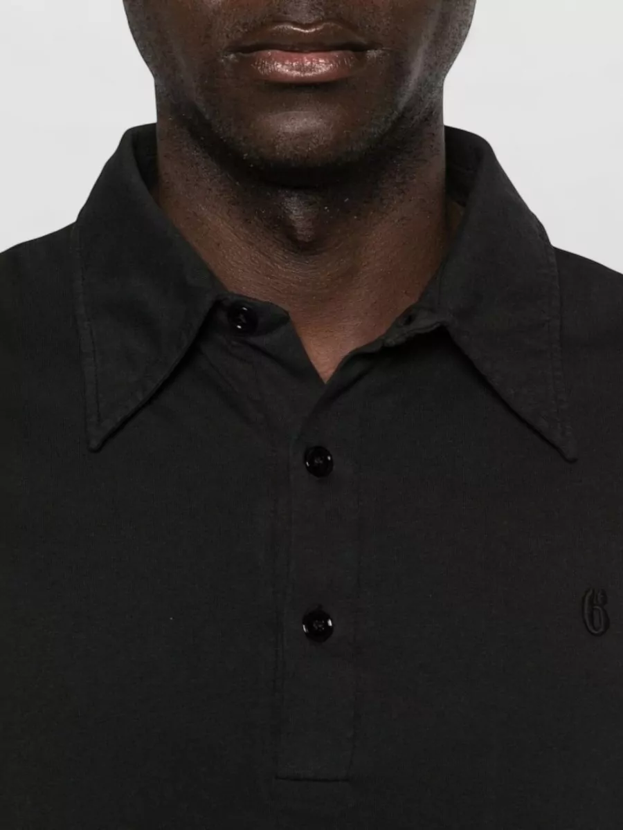 Mm6 Maison Margiela Cotton Logo-Embroidered Short-Sleeve Polo Shirt