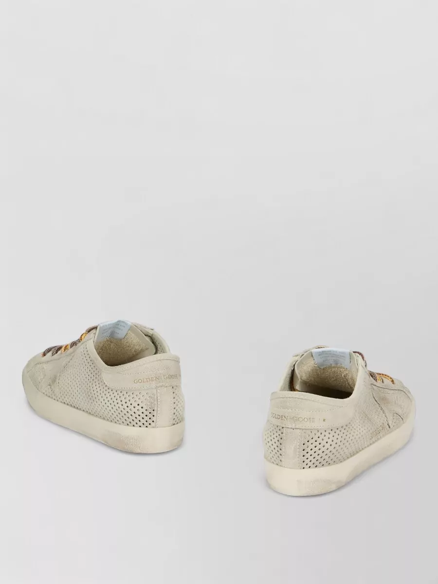 Golden Goose Mens Super Star Leather Sneakers Cut Out