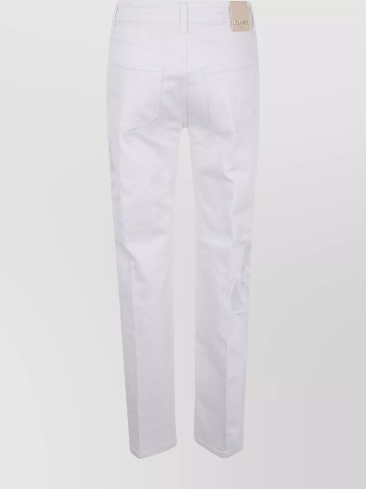 Blugirl Embroidered Mesh Detail Jeans With Rear Pockets In White