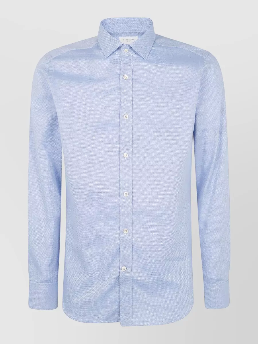 Tintoria Mattei little squared cotton shirt