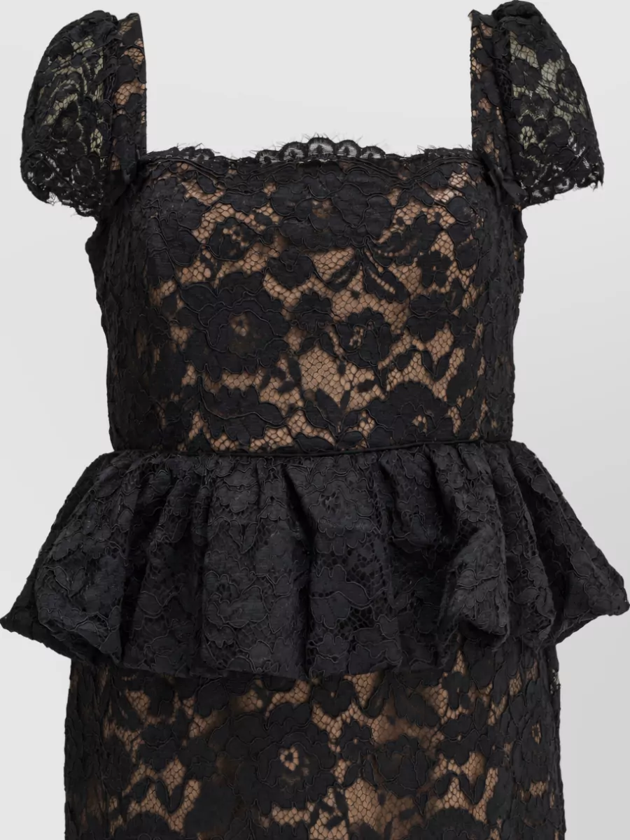 Self-Portrait Ruffled Midi Sheath Dress