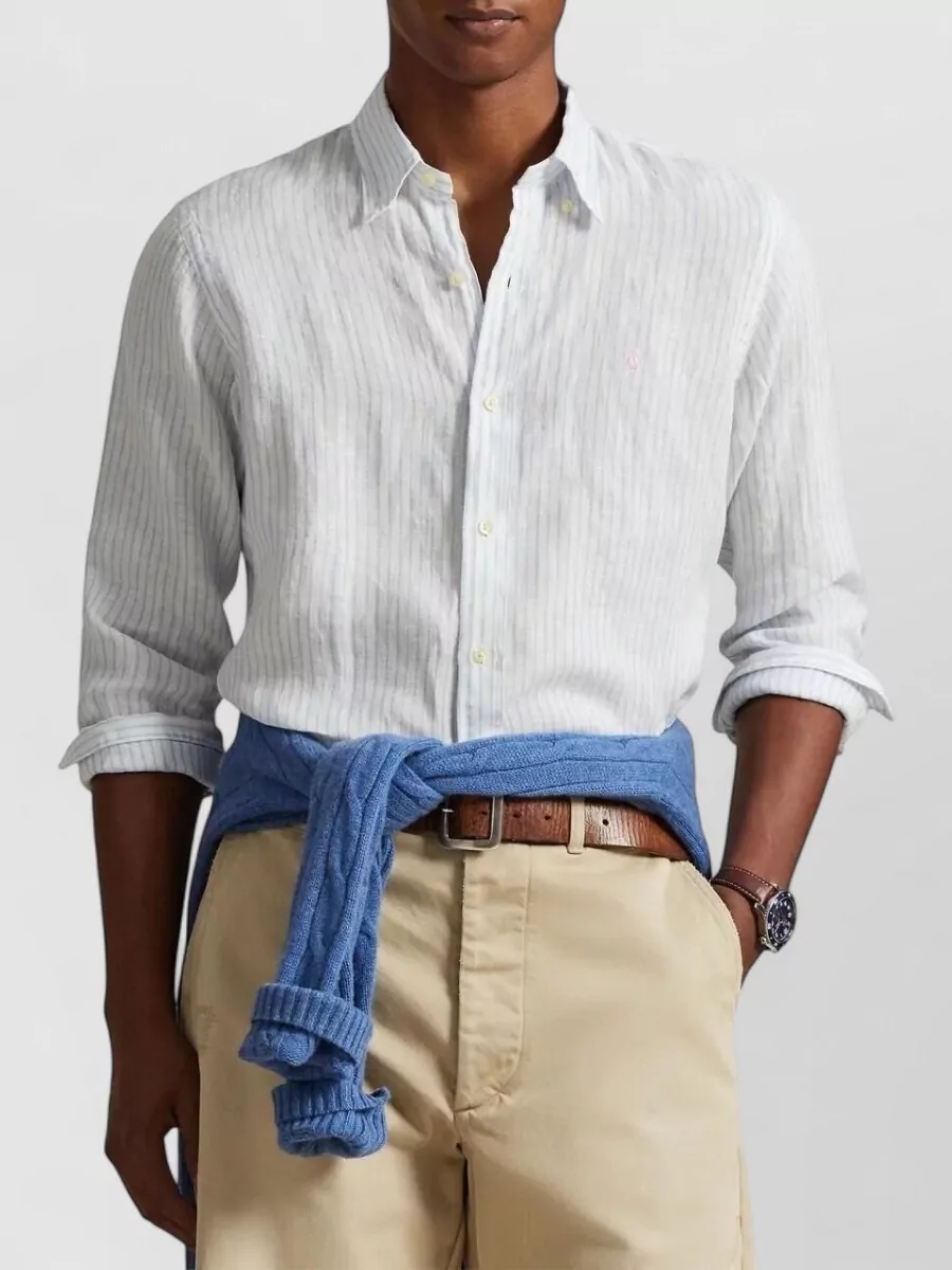 Polo Ralph Lauren Linen Striped Long Sleeve Shirt
