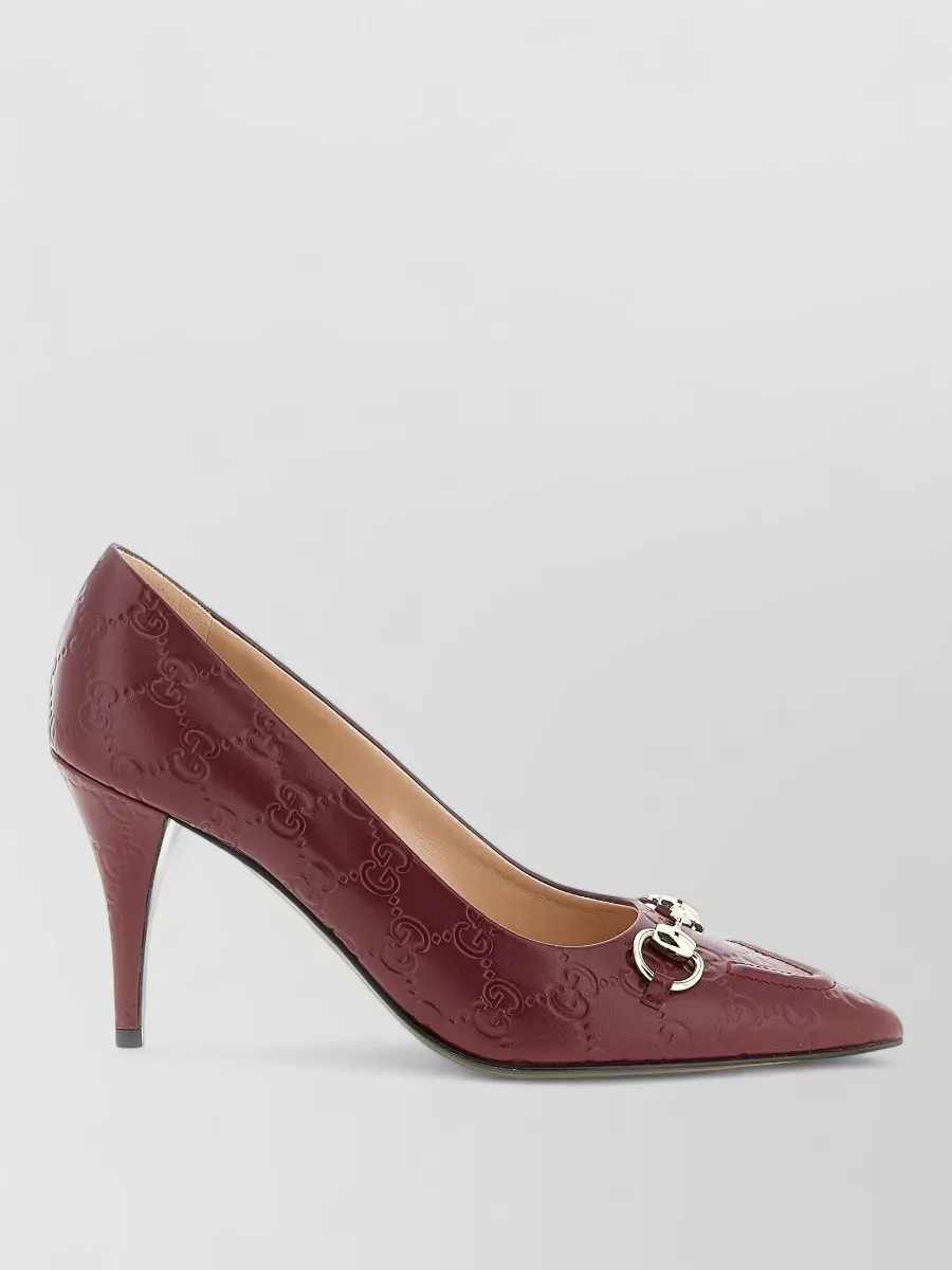 Gucci Morsetto Pumps Embossed Pattern Metal Detail