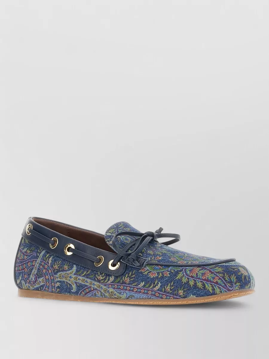 Etro Embroidered Fabric Lace-Up Shoes