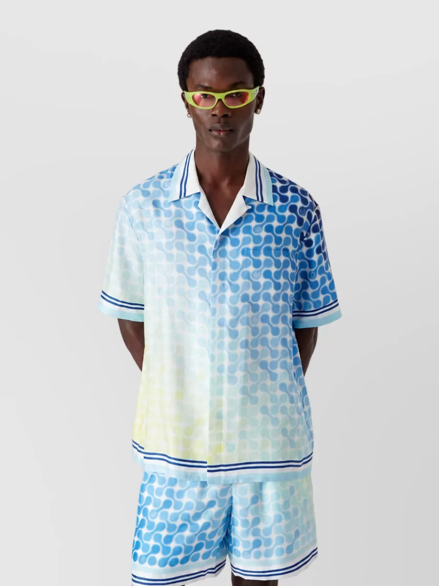 Casablanca Silk Short-Sleeve Cuban Shirt