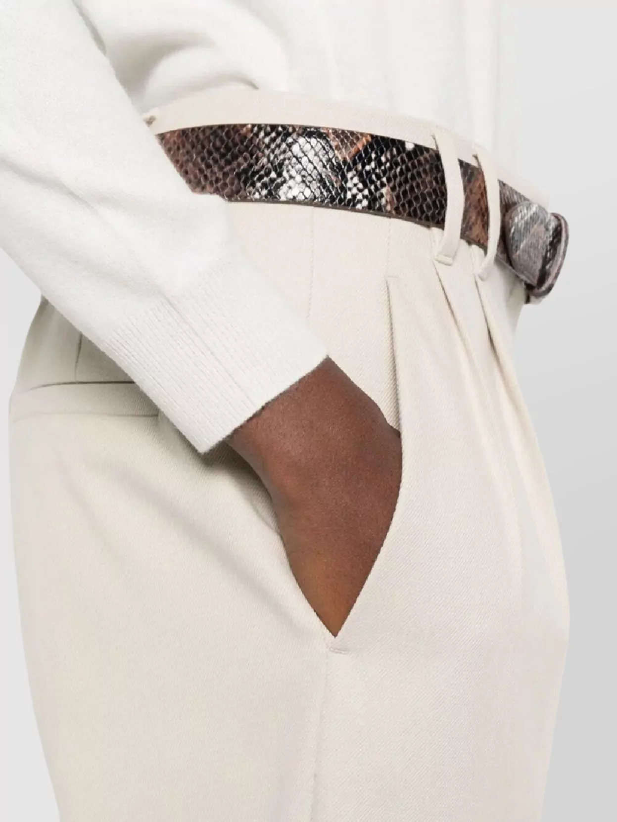 Brunello Cucinelli Trousers With Belt Loops And Side Pockets In Neutral